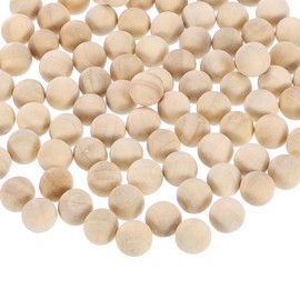 sourcing map 200pcs Round Wood Balls 10mm Diameter Unfinished Solid Wooden Spheres, Natural Wood Craft Balls for DIY Craft Projects Art Ornaments