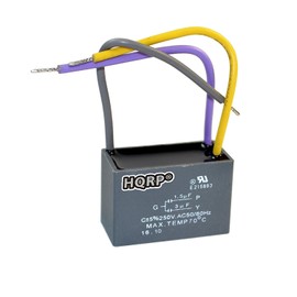 HQRP Kit Ceiling Fan Capacitor CBB61 1.5uf+3uf 3-Wire UL Listed and 3-Speed Fan Switch