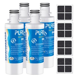 PUREPLUS ADQ747935 Replacement for LG LT1000P, Kenmore Elite 9980, LT1000, LT1000PC, MDJ64844601, ADQ74793501, LT120F Refrigerator Water and Air Filter Combo, Model: RWF4700AC, 4Pack