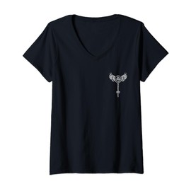 Womens Valkyrie Symbol, Odin Valknut, Shieldmaiden, Viking, Warrior V-Neck T-Shirt