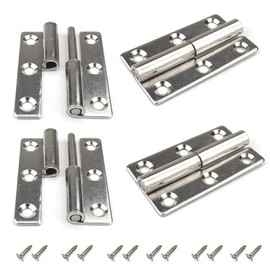 ZIXIANGKEJI 4pcs 3 Inch Lift Off Door Hinges Stainless Steel Detachable Door Hinges Small Slip Joint Flag Hinge for Interior & External Doors(K68-4)