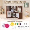Costway L-Shaped Wooden Kids Corner Kitchen Playset w/ Water Circulation