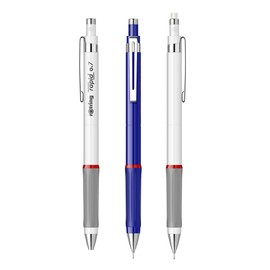 rOtring Rapid Mechanical Pencils - HB 0.7mm - Pack of 3 - White & Blue Barrels - Rubber Grip - Twistable Eraser