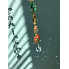 sumgiftforall 7 Chakra Tree of Life Crystal Sun Catcher for Window Home Office Boho Decoration Wall Hanging Prism Suncatcher Meditation Home Accent Gifts