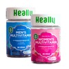 Pack Heally Hombre y Mujer Multivitamnico Energa con cido Hialurnico y Omega-3, Sabor Fresa y Granada, 100 Natural, Sin Azcar ni Gluten y...          