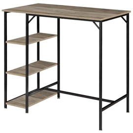 IBUYKE 40”H Bar Table with 3 Storage Shelves, High Dining Table for Kitchen, Counter Table, Industrial Standing Computer Desk UTMJ054Y