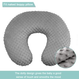 OWLOWLA Nursing Pillow Cover, Breastfeeding Pillow Slipcover Fits Nursing Pillow for Baby Boy Girl(Gray)