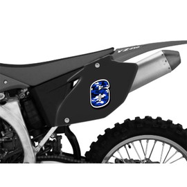 Biomar Labs® 1 x Vinyl Decal Sticker Blue Military Camouflage Auto Moto Motocross Motosport Start Racing Number 6 Rally Race Car Bike Motorcycle Tuning N 216