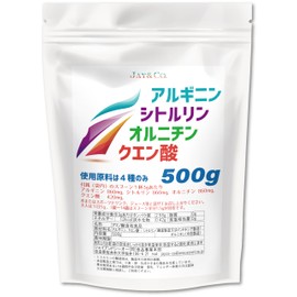 JAY&CO. 100% Unprocessed Arginine, Citrulline, Ornithine, Citric Acid (17.6 oz (500 g)