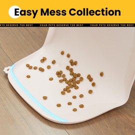 Silicone Dog Food Mat with Side Pocket & Hook Hole, Soft Raised Edges, Easy Clean Waterproof Non-Slip Pet Feeding Mat for Cats and Dogs Water Bowl, Pets Accessories(18"x12",Natural Tan)