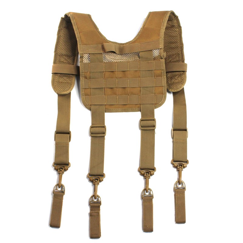 MELOTOUGH Tactical Outdoor H-Harness Duty Belt Suspenders (Khaki) -Tactical Duty