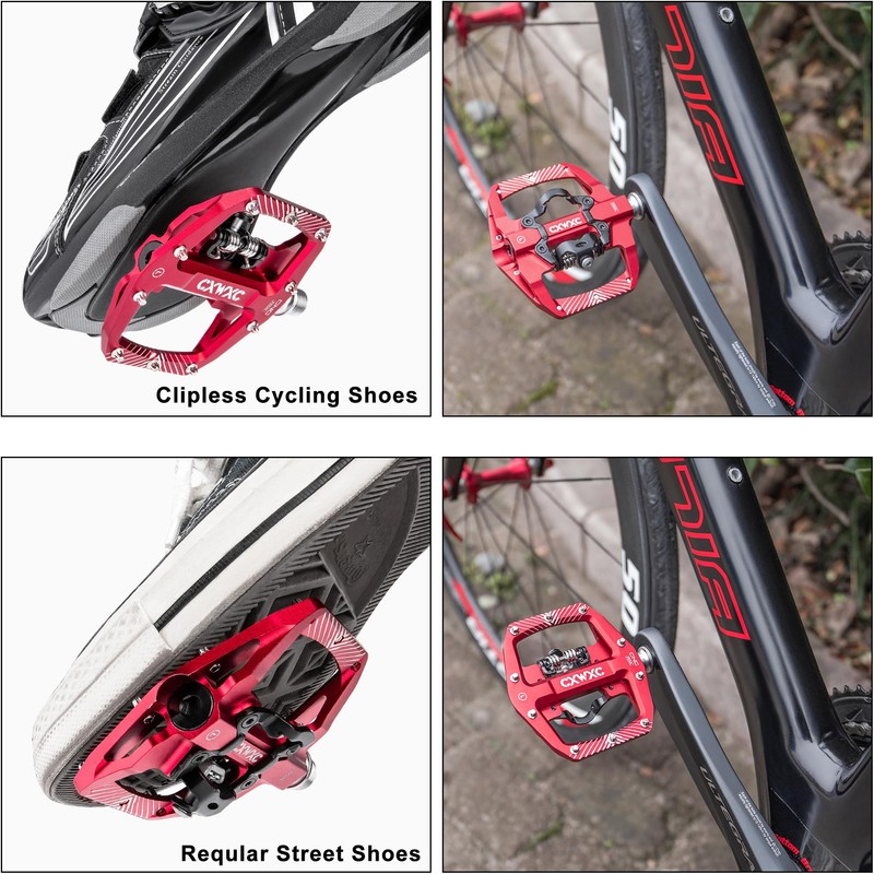 CXWXC Mountain Bike Pedals Dual Function - Dual Sided Pedals