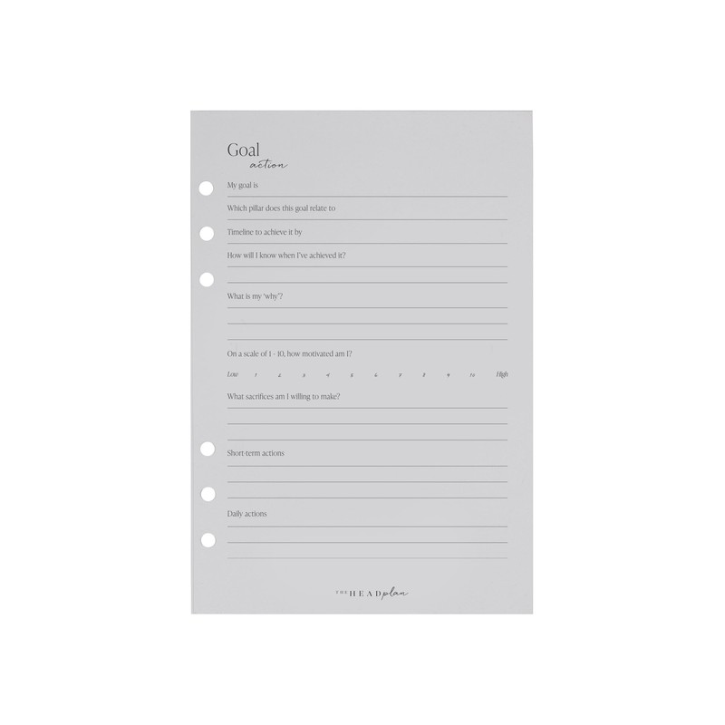 The Head Plan Goals Pack Planner Refills | Filofax A5
