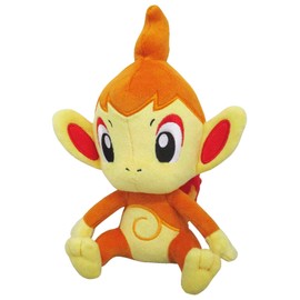 Sanei Boeki PP88 Pokémon All Star Collection Plush Toy, Chimchar, Size S, W 3.9 x D 3.5 x H 7.9 in (10 × 9 × 20 cm)
