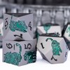 OGCOPHEN Metal DND Cat Dice 7PCS Polyhedral RPG Dice Set