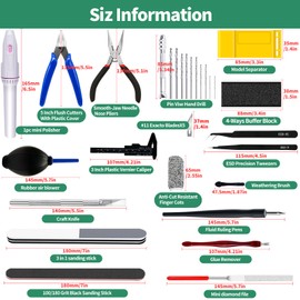 Yauhar 40Pcs Model Building Tool Kit for Bandai Gundam Gunpla, Hobby Tools Set Contains Cutting Pliers, Tweezers, Sanding Sticks for Models Building Making Assembling