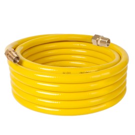 Jasdego Standard 3/4'' 33ft Corrugated Stainless Steel Tubing CSST Gas Line with 2 Male Fittings Flexible Gas Pipe for Natural Gas Propane (STANDARD 33ft 3/4'')