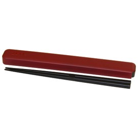 Yamanaka Lacquer C17612 ZEIT Chopsticks & Chopsticks Case Set, 8.9 inches (22.5 cm), Red, Made in Japan