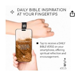 Christian Daily Bible Verse Bracelet Scan Phone with NFC for Women, Men, Teens, Scripture Bracelet with Bible Verse, Elastic Jesus Wristband,Religious Gifts, Inspirational Bible Verse (God's got this)