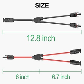 Solar Cable Y Splitter, Solar Cable 6 mm2 Y Distributor, Solar Panel Cable PV Parallel Adapter, Solar Panel Y Connector 1Y2, Multi-Contact 4 Y-Connector Solar Panel, Solar Panel Cable MMF + FFM, Y Type Solar Connections
