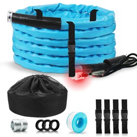 Heated Water Hose for Rv (30ft L x 5/8"ID) 4.0 Upgraded Function with Energy Saving Thermostat to Keep Drinking Water Running in down to -45℉, Designed for RV Campers,with Storage Bag, Anti-Freeze