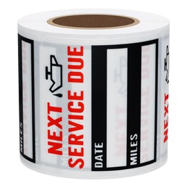 Hybsk 200 PCS Oil Change Stickers Clear Next Service Due Reminder Stickers 2"x2" Premium Quality Labels(Next service due（Black）)