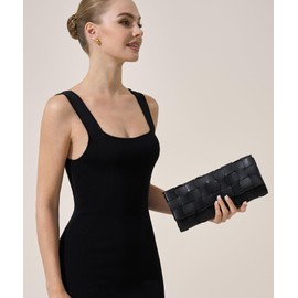 CHUNLI Trendy Woven Evening Clutch Purses for Women, PU Leather Crossbody Shoulder Purse Handbag for Women Evening, Formal Events, Wedding, Party, and Special Occasions