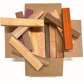 Exotic Wood Zone Assorted Wood Cut-Offs Box of Mixed Exotic and Domestic Species | Perfect for Crafting, Carving, Scroll Work, and Small Projects | Wooden Short Lumber Boards in Various Sizes