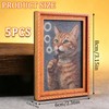 5Pcs Funny Wooden Fridge Magnets Frame Retro Cute Cat Frog