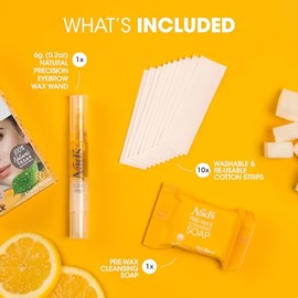 Nad's Kit de cera moldeadora de cejas, natural para todo tipo de piel, depilación facial de cejas para mujeres