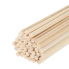 MECCANIXITY Wooden Dowel Rods,30cm/12" Round Dowel Rod Wood Sticks,6mm/0.23" Bamboo Stick for Arts Crafts, Photo Booth Props, DIY Building Model,60 Pack