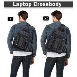 Schkleier Messenger Bag for Men Canvas Sling Bag Crossbody Backpack Laptop Shoulder Bag Hiking Daypacks Casual Tactical