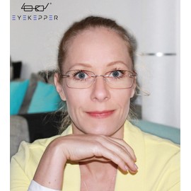 Eyekepper Gafas de lectura sin marco para mujer, lectores ligeros sin montura para mujer, Oro, +1.75