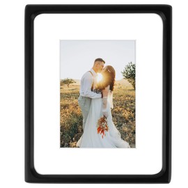 Golden State Art 8x10 Picture Frames - Black Solid Wood with Glass, Rounded Corner 8 x 10 Picture Frame Matted to 5x7 Photos - Wall or Tabletop Decor Display