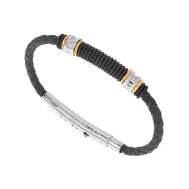 Generic The New Black Leather Adjustable Bangle Bracelet With Stainless Steel & Rubber Findings Handcrafted, universal fit, vibrant enamel, secure artisan design SU033O00903