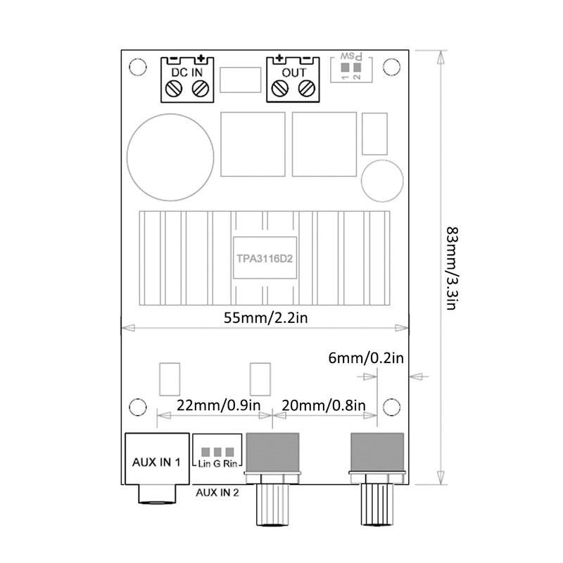 Bass Amplifier Board TPA3116 Replacement Large Power Digital Power Low
