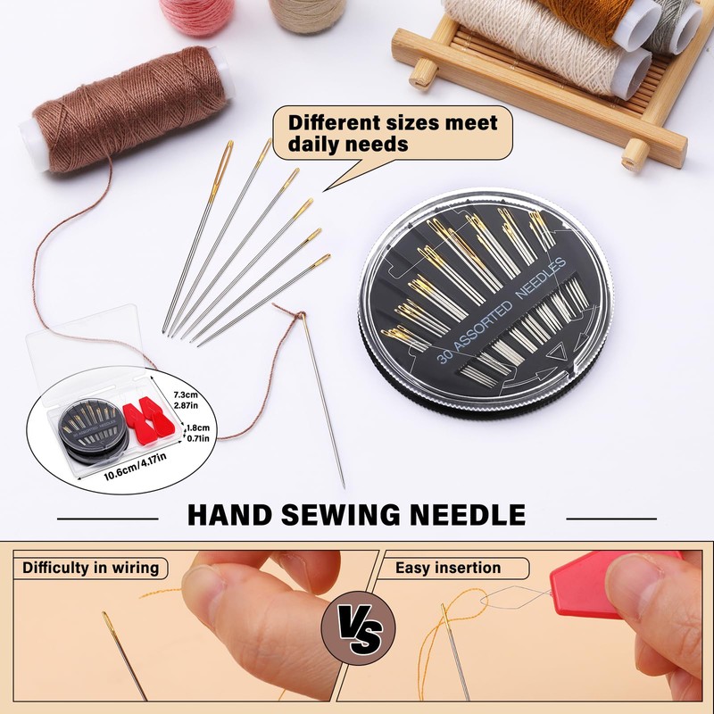 Ftyiwu 60 Pack Hand Sewing Needles, Embroidery Needles Kit Assorted,