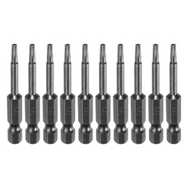 QUARKZMAN TS10 Star 5-Point Screwdriver Bit 1/4 Inch Hex Shank 2 Inch Length Magnetic Security Torx Head Screwdriver Power Tool Pack of 10