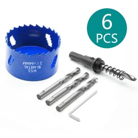 Seimneire 2-1, 2 Inch Hole Saw with Arbor, 1.2 Inch Cutting Depth Hss Bi-Metal Hole Drilling Cutter for Smoothly Cutting in Wood Cornhole Boards Plastic Drywall & Thin Metal