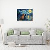 Ypxzzj Van Gogh Starry Night With Cartoon Cats Canvas Wall