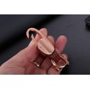 AIXUAN Zinc Alloy and Black Leather Keychain, 2 Keys Rings,Comes