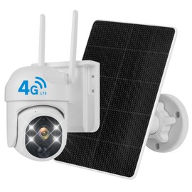 LIYVZ 4G LTE Cellular Solar Security Camera - Solar Powered Wireless Off Grid Security Camera No Need Wi-Fi 2K HD Video Outdoor