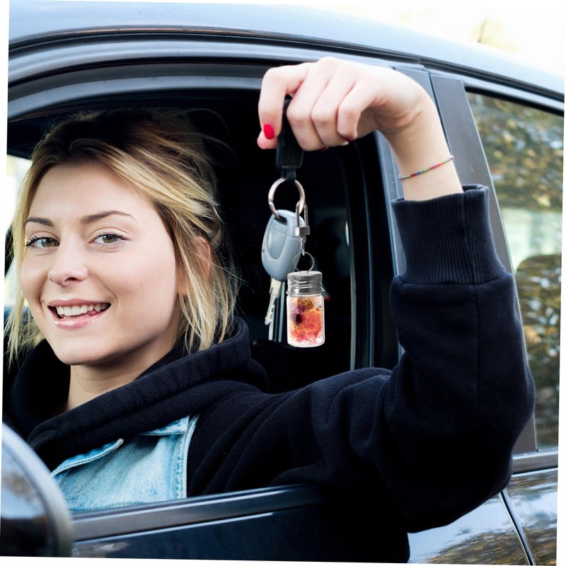 Toyvian 5個 キーチェーンボトル 小さな瓶 ミニジャー ミニボトル 小さな魔法瓶 願い事ボトルキーホルダー ウィッシュボトル ウィッシングボトル