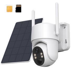 4G LTE Cellular Wireless Surveillance Camera, Solar Battery Powered Outdoor Cameras for Home Security, 360° View, 2-Way Talk, 2K HD Color Night Vision, PIR Human Sensor, Cloud & SD, Phone App Alerts