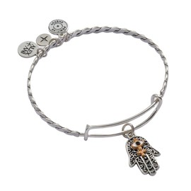 Alex and Ani Hamsa Expandable Bangle Bracelet,Two Tone,Multi,Bracelet, 2 inches to 3.5 inches