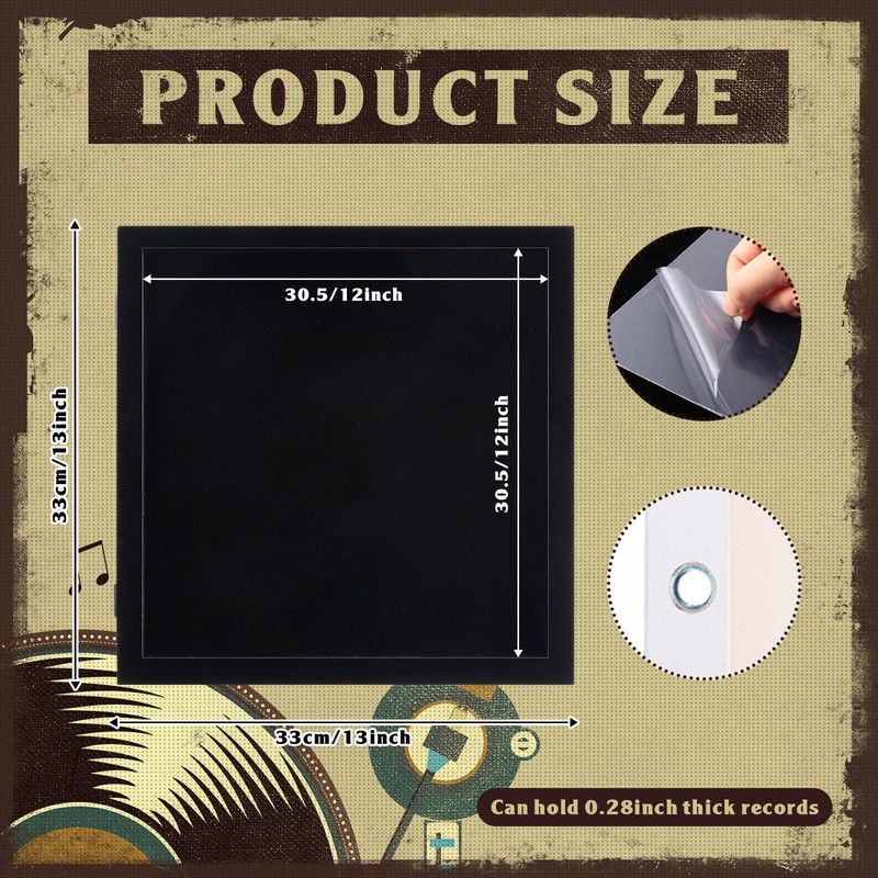 RattanView 4 Pack Vinyl Record Frame Picture Frame 12 x