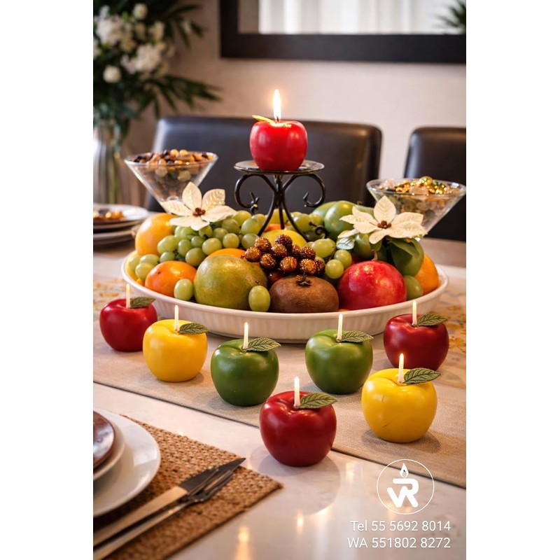 Velas aromáticas de manzana 12 uds – aroma manzana canela,