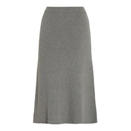 Vila Female Midi Skirt Knitted, Medium Grey Melange