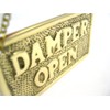 Hanging Solid Brass Fireplace Damper Open Closed Sign