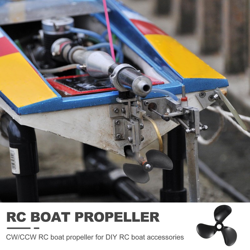 sourcing map RC Boat Propeller, 3 Blades Propellers 4mm Hole